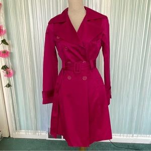 Bebe Barbie Pink Magenta Trench Coat Size XS